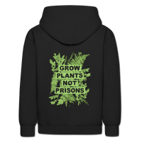 KIDS grow plants not prisons hoodie - black